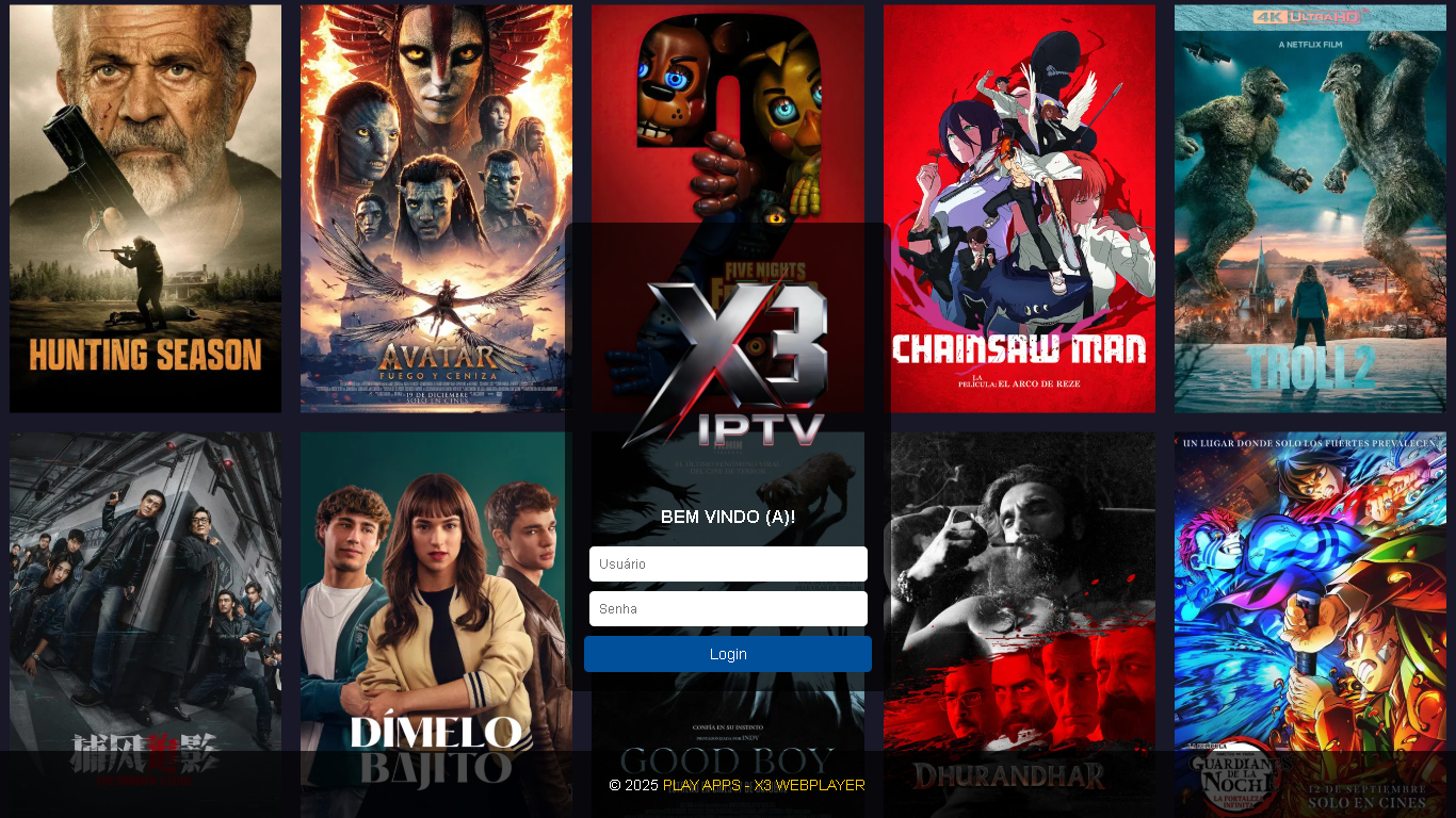 X3 IPTV Web Player